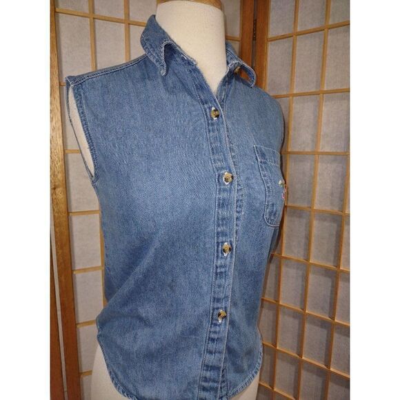 Vtg Chic Med Sweet Chic Denim Top - Picture 7 of 11